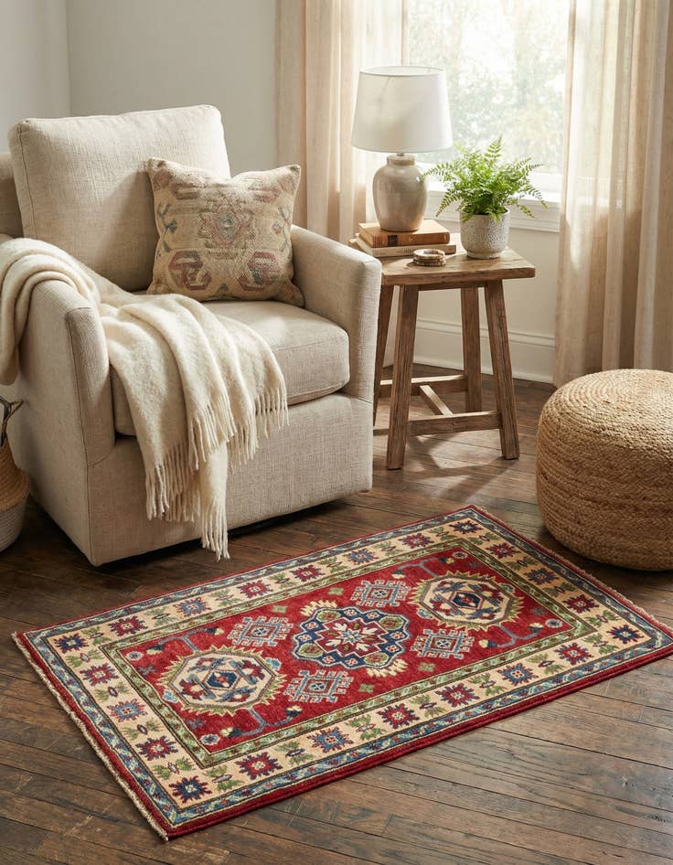 Detail image of 2' 7 x 4' 3  Hand Knotted Kazak Rug