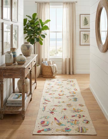 2' 5 x 7' 8 Hand Woven Kilim Suzani Wool Runner Rug