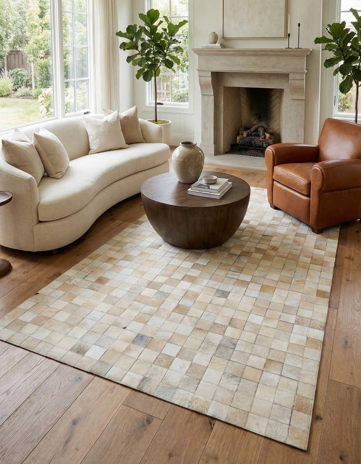 Detail image of  5' x 8' Cowhide Leather Rug