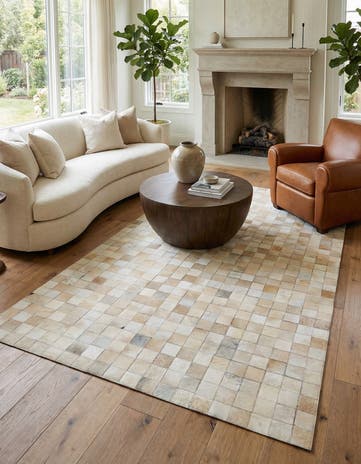 5' x 8' Cowhide Leather Rug