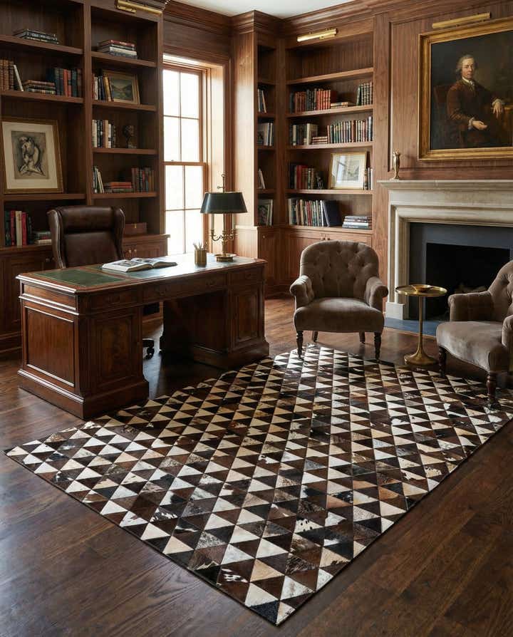 4' 11 x 8' Cowhide Stocks Rug