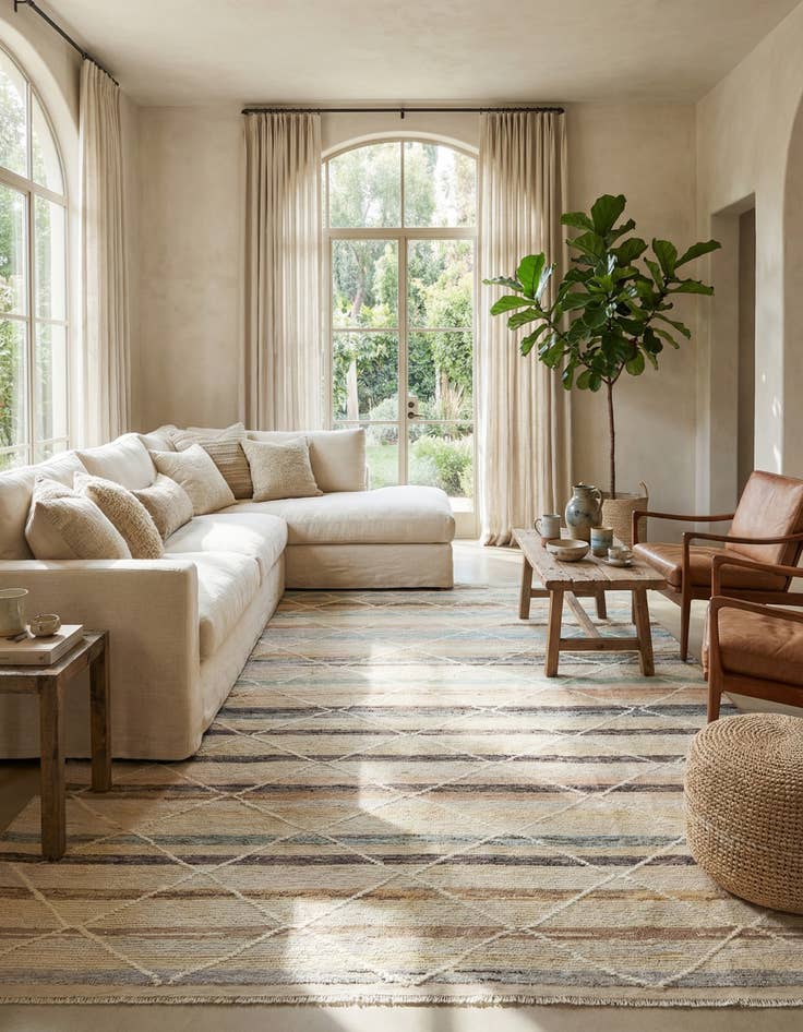 Detail image of  9' x 12' 7  Hand Knotted Moroccan Wool Rug