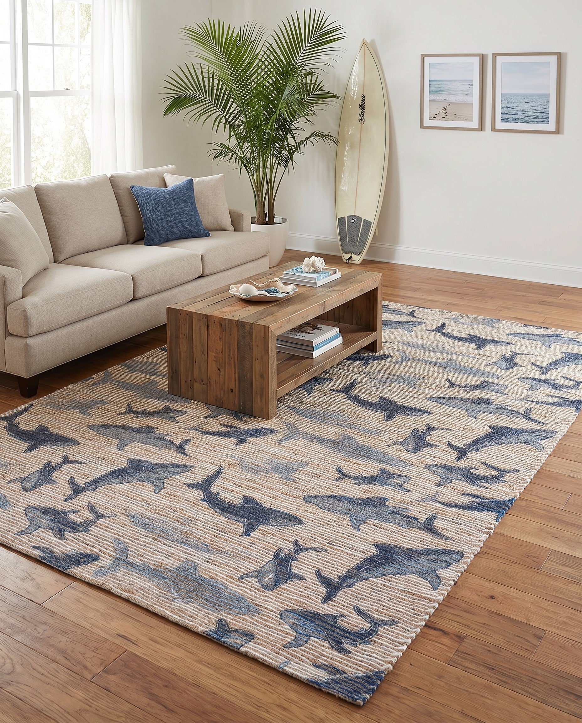6' 1 x 9' Hand Woven Chenille Jute Rug
