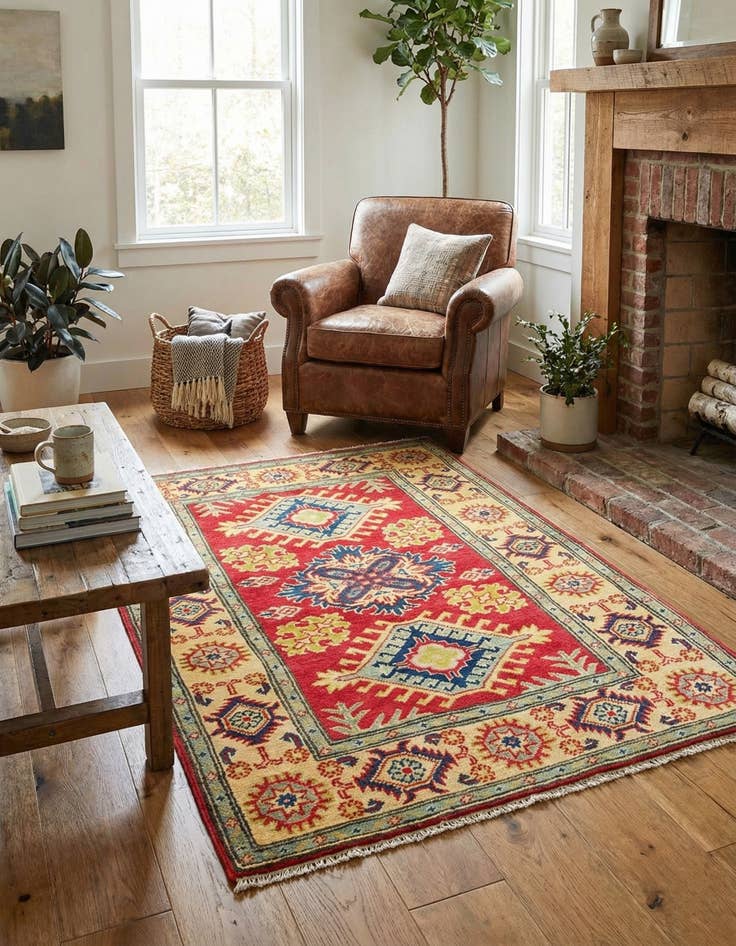 Detail image of 2' 8 x 3' 11  Hand Knotted Kazak Rug