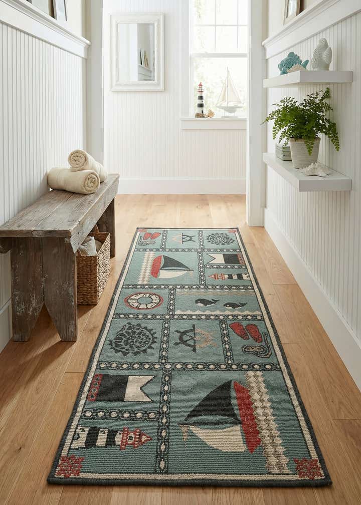 2' x 5' Easy-Clean Coastal Indoor / Outdoor Runner Rug