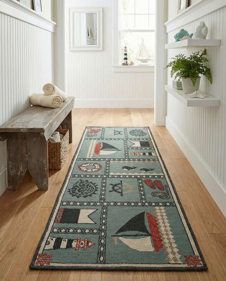 2' x 5' Easy-Clean Coastal Indoor / Outdoor Runner Rug