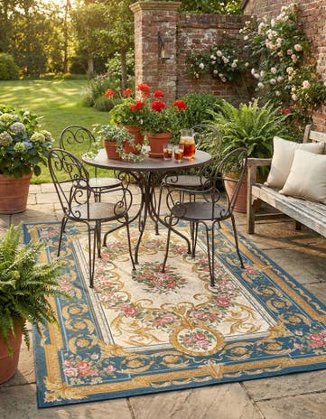5' x 8' Easy-Clean Traditional Indoor / Outdoor Rug