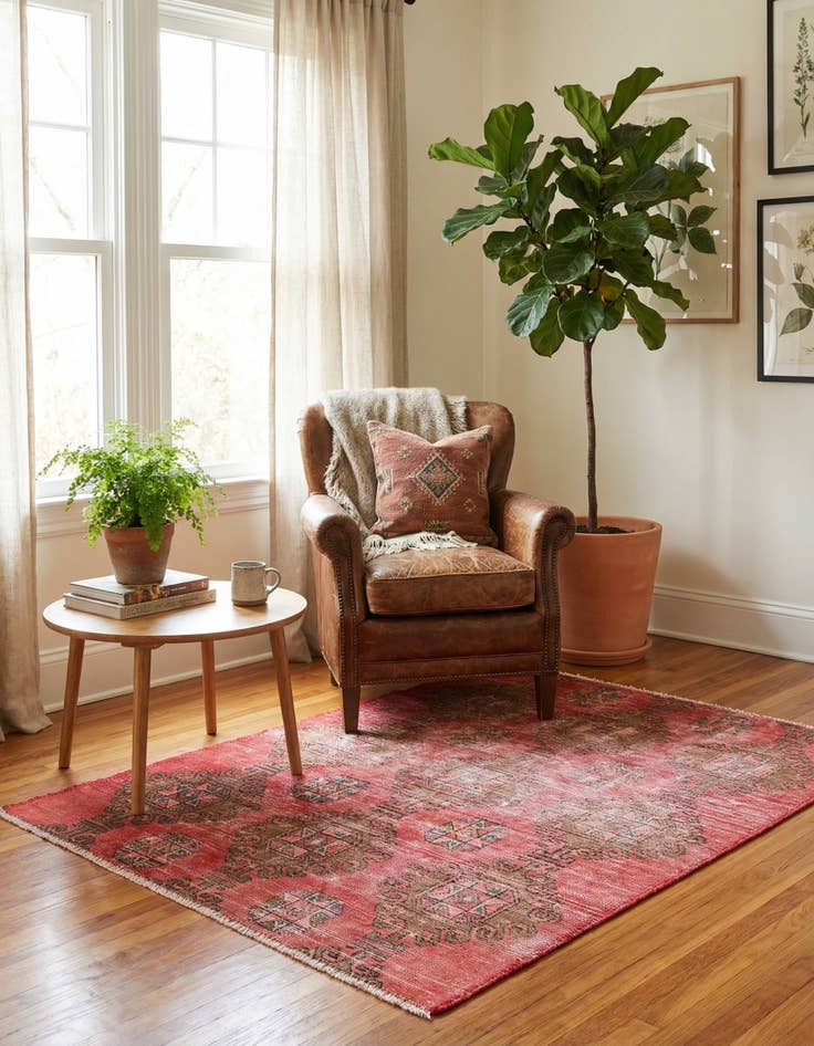 Detail image of 3' 6 x 4' 2  Hand Knotted Ultra Vintage Persian Wool Rug