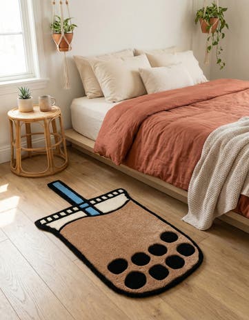 1' 7 x 3' 1 Happy Rugs Boba Tea Wool Freeform