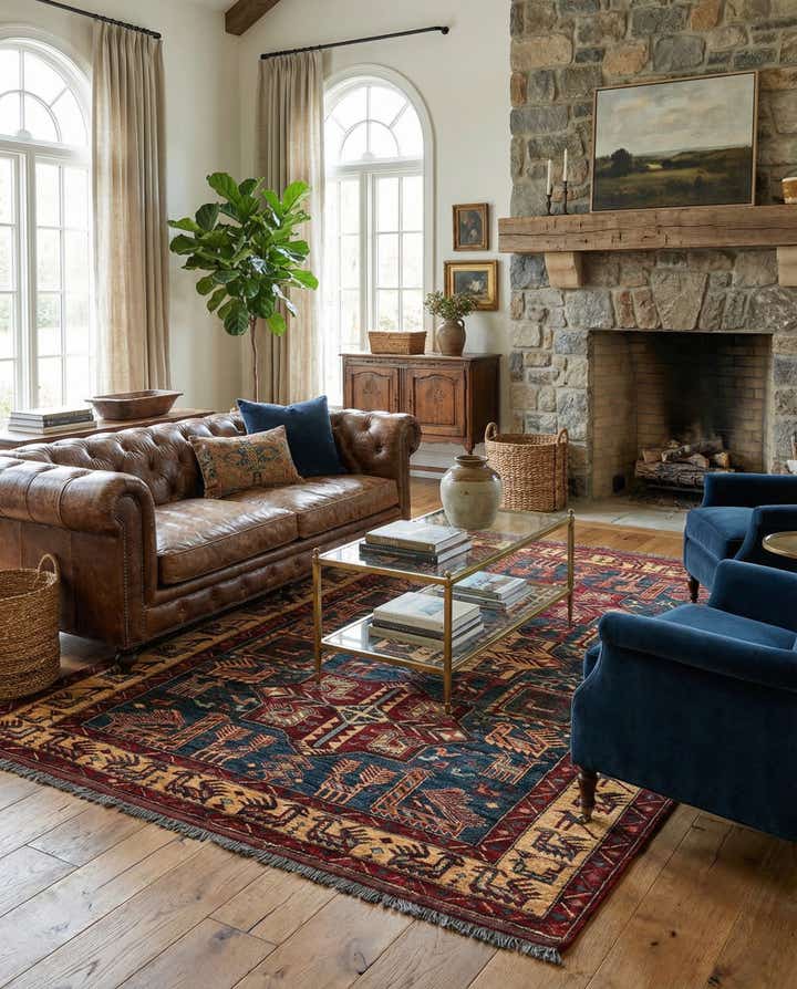 5' 1 x 6' 10 Hand Knotted Kazak Wool Rug