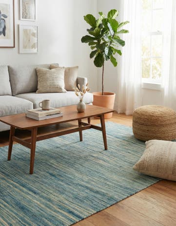 4' x 6' 4 Hand Woven Kilim Modern Wool Rug