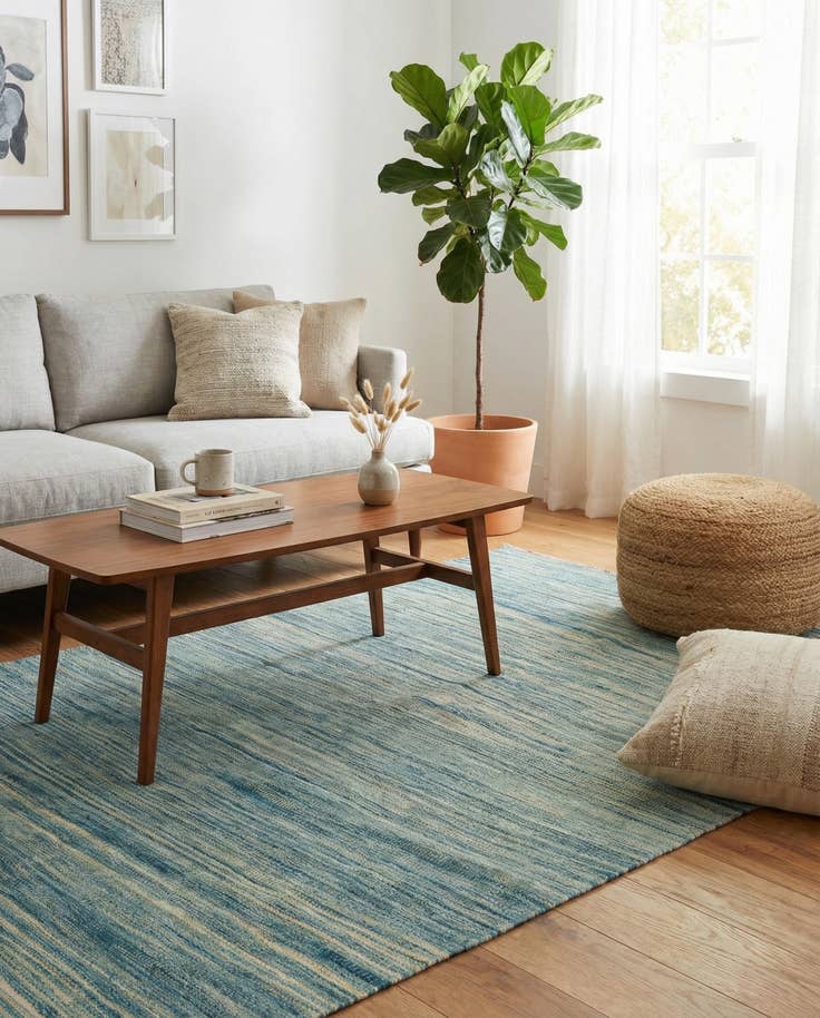 Detail image of 4' x 6' 4 Hand Woven Kilim Modern Wool Rug