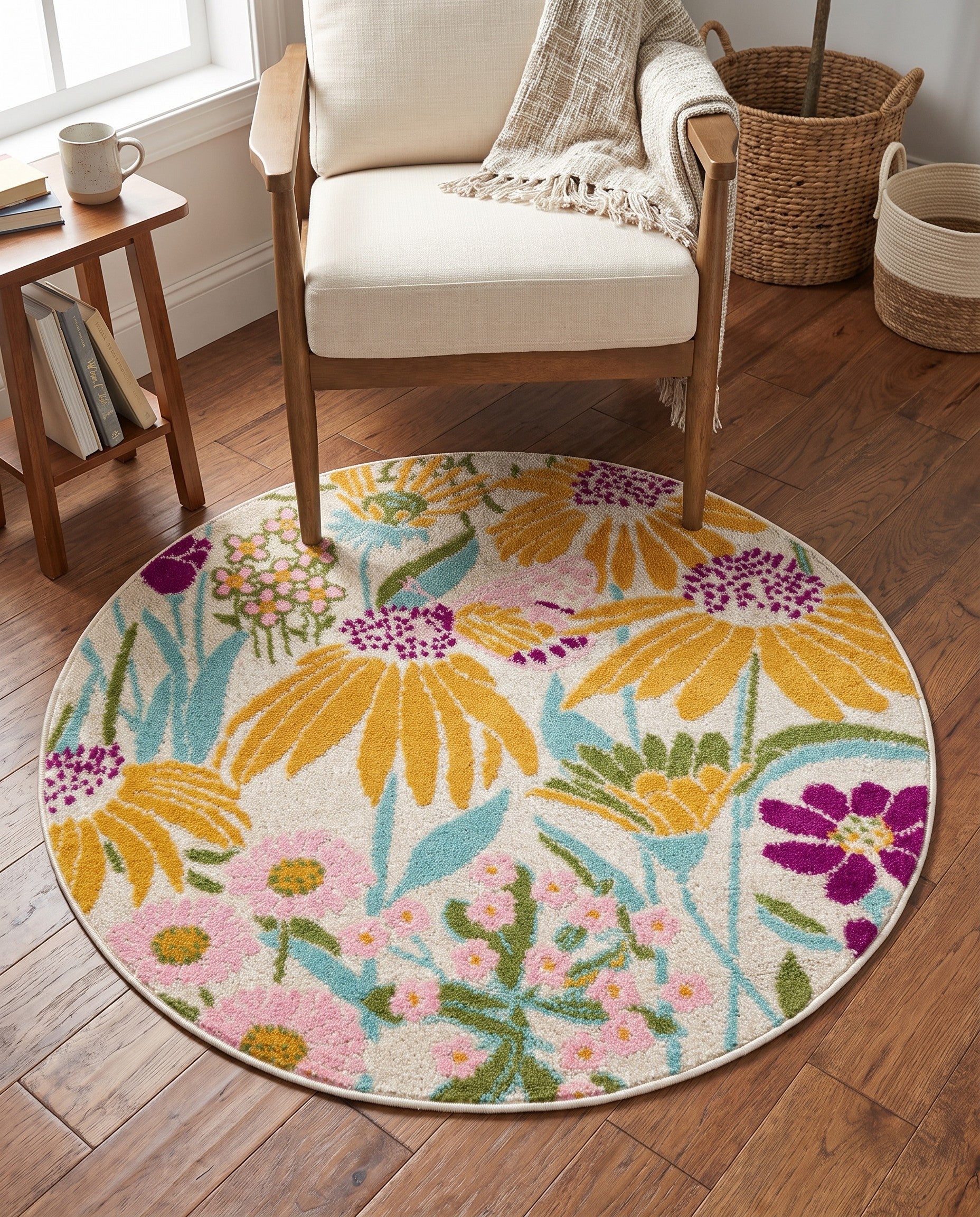 3' 3 x 3' 3 Bloom Round Rug