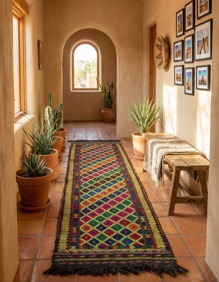 Detail image of 2' 5 x 8' 9  Hand Woven Kilim Fars Wool Runner Rug