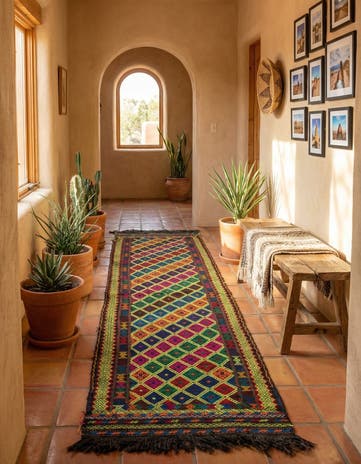 2' 5 x 8' 9 Hand Woven Kilim Fars Wool Runner Rug
