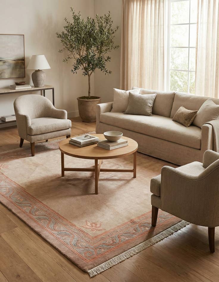 Detail image of  7' 6 x 7' 7  Hand Knotted Tibet Wool Square Rug