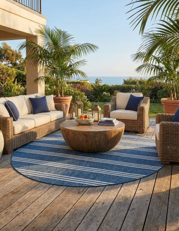 10' 8 x 10' 8 Easy-Clean Jill Zarin Anguilla Indoor / Outdoor Round Rug