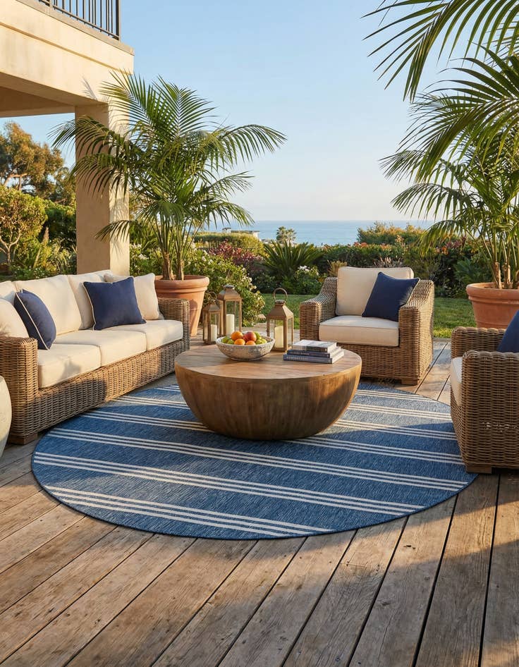 Detail image of 10' 8 x 10' 8 Easy-Clean Jill Zarin Anguilla Indoor / Outdoor Round Rug