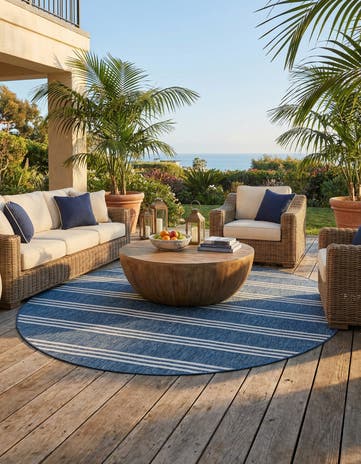 10' 8 x 10' 8 Easy-Clean Jill Zarin Anguilla Indoor / Outdoor Round Rug