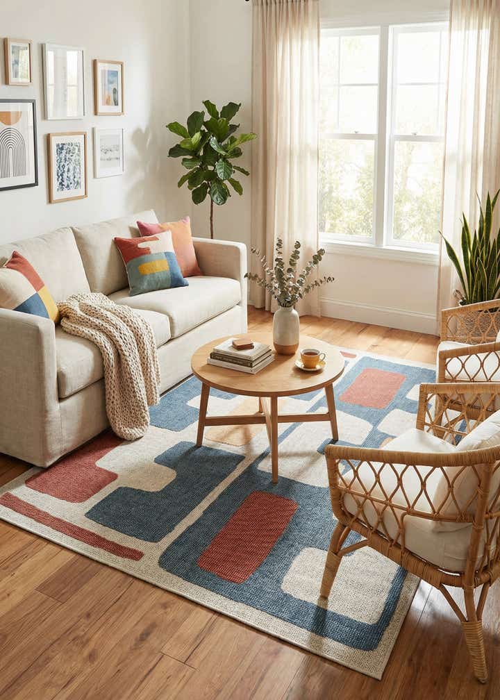 5' 3 x 8' Easy-Clean Baja Indoor / Outdoor Rug