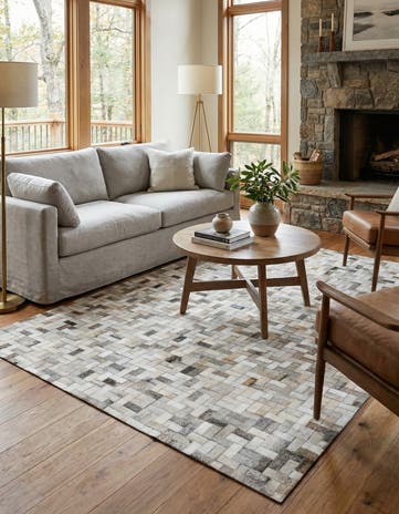 4' 7 x 6' 6 Cowhide Stocks Rug
