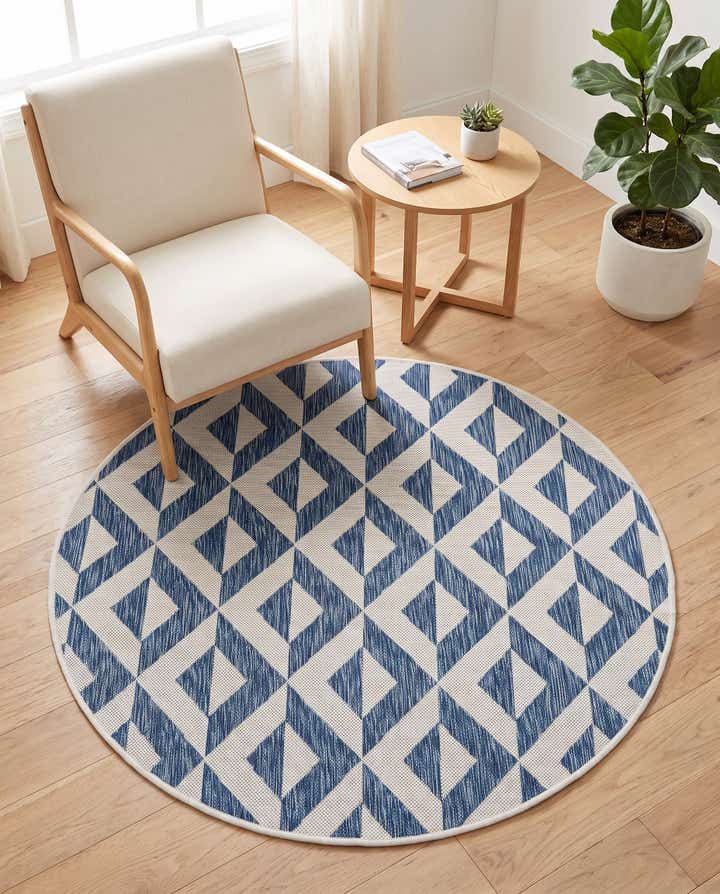 4' x 4' Easy-Clean Jill Zarin Napa Indoor / Outdoor Round Rug