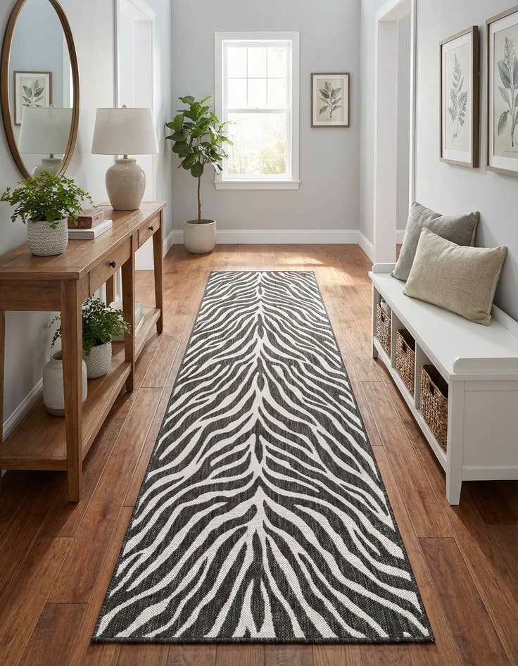 Detail image of  2' 7 x 10'  Washable Safari Indoor / Outdoor Runner Rug