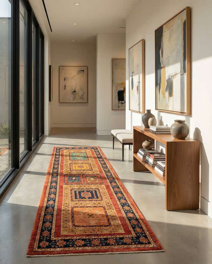 2' 11 x 7' 3 Kashkuli Wool Runner Rug