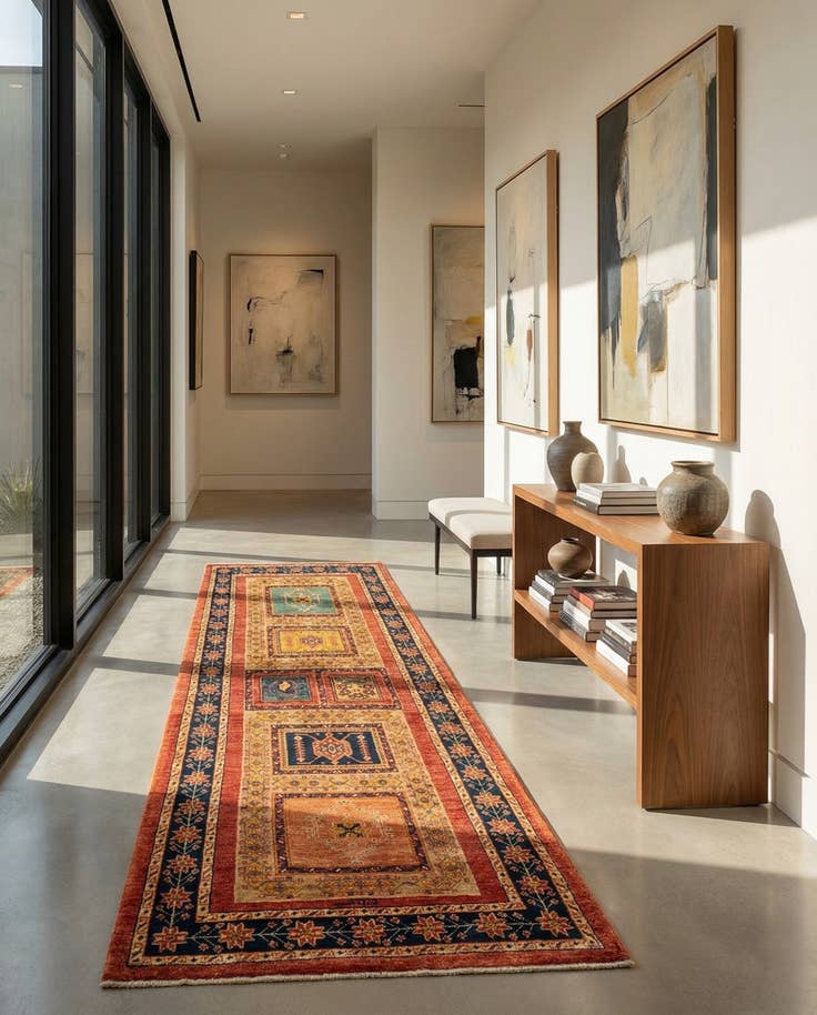 Detail image of 2' 11 x 7' 3 Kashkuli Wool Runner Rug