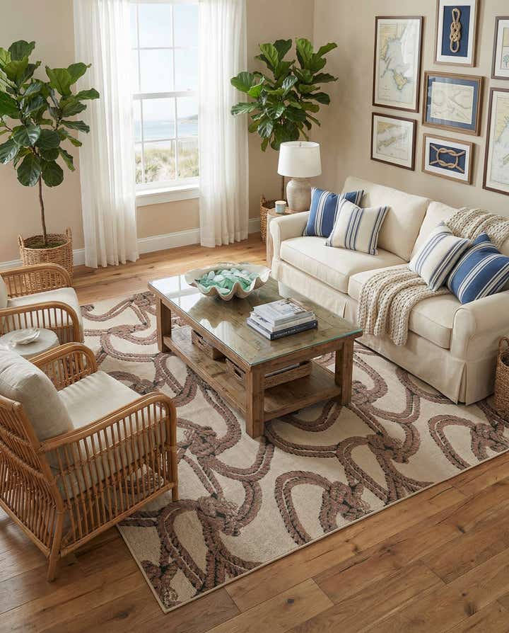 9' x 12' Easy-Clean Coastal Indoor / Outdoor Rug