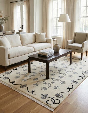 4' 7 x 6' 7 Hand Knotted Darya Wool Rug