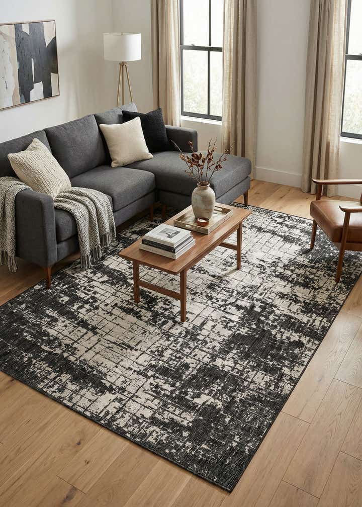 6' x 9' Easy-Clean Modern Indoor / Outdoor Rug