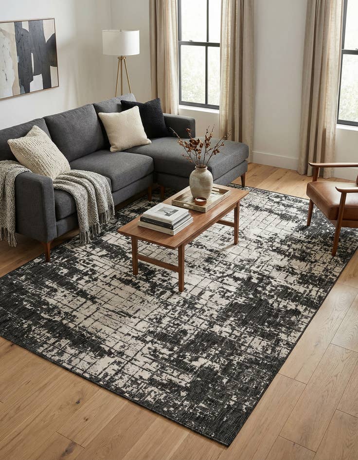 Detail image of  6' x 9'  Washable Modern Indoor / Outdoor Rug