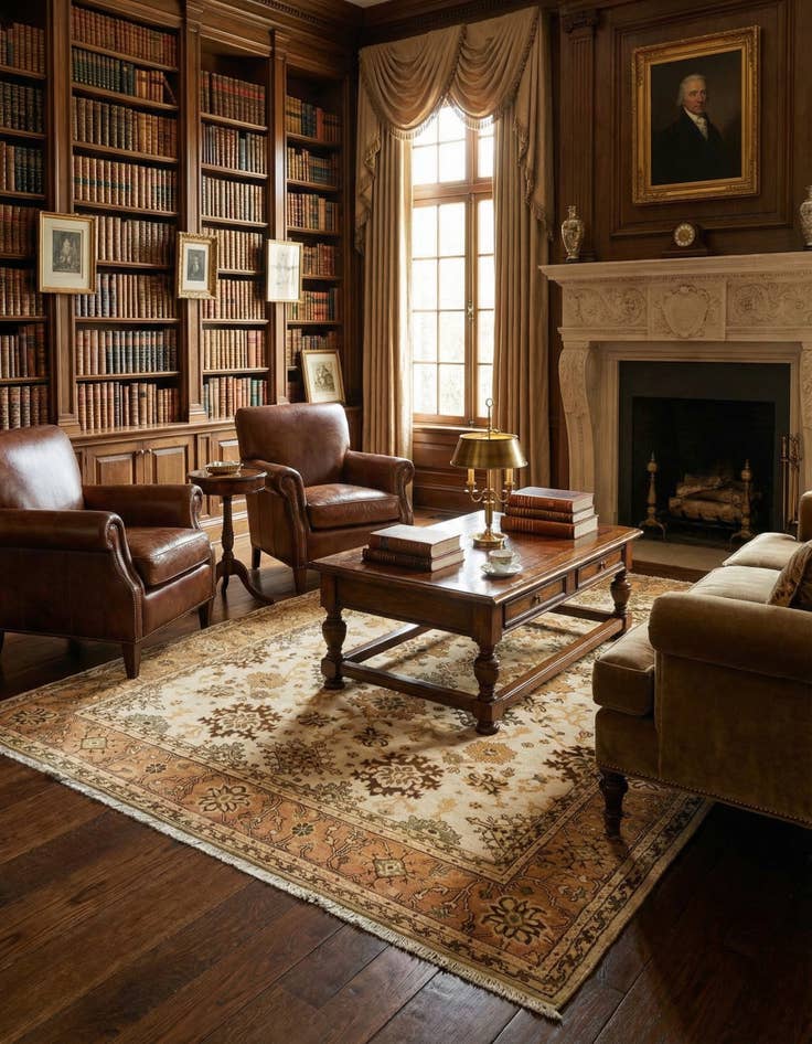 Detail image of 6' 9 x 9' 2  Hand Knotted Sarough Persian Wool Rug