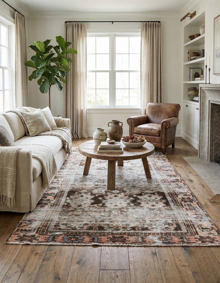 Detail image of 4' x 7' 7  Hand Knotted Ultra Vintage Persian Wool Rug