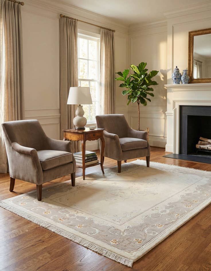 Detail image of  3' 11 x 5' 11  Hand Knotted Darya Wool Rug