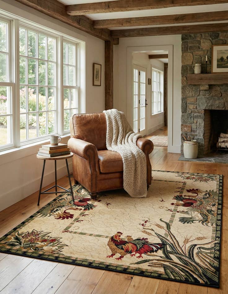 Detail image of  6' x 9' Pastoral Rug