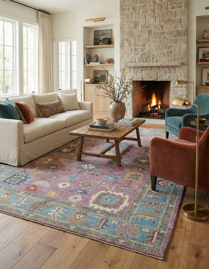 Detail image of  8' 9 x 12'  Hand Knotted Oushak Rug