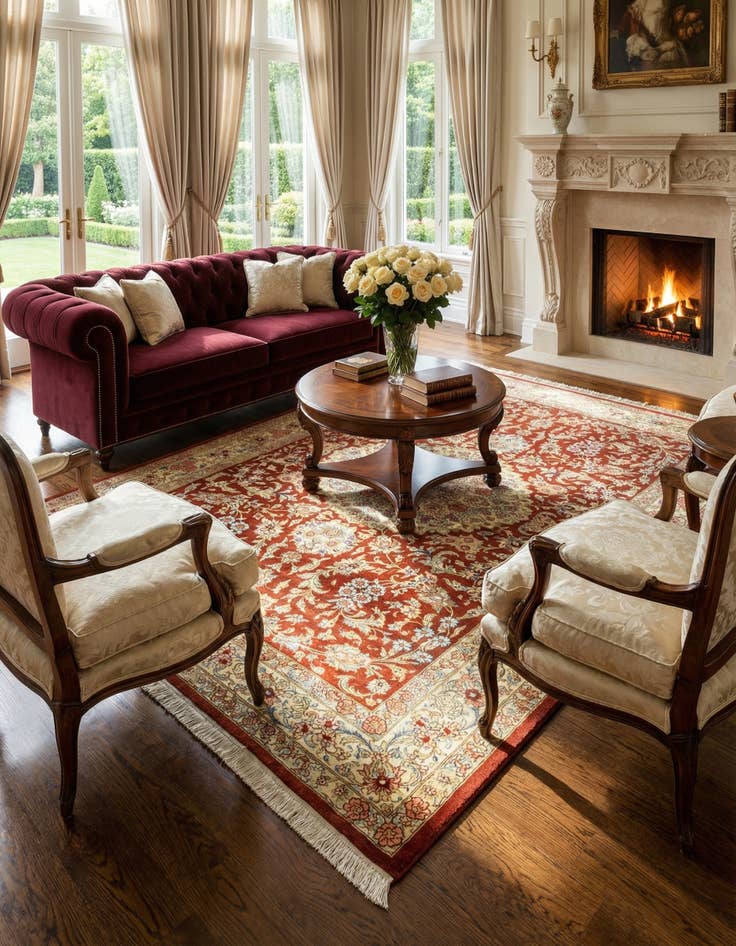 Detail image of 3' 4 x 5' 2 Ghom Silk Rug