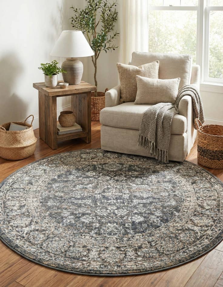 Detail image of Jill Zarin 5' 3 x 5' 3 Uptown Central Park Round Rug