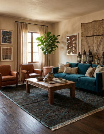 5' 10 x 9' 9 Hand Knotted Moroccan Wool Rug