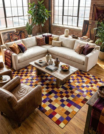 8' x 9' 11 Cowhide - Patchwork Rug