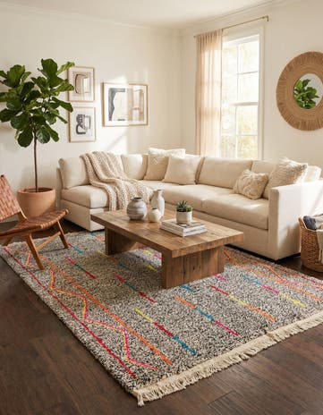 5' x 6' 7 Hand Knotted Moroccan Wool Rug