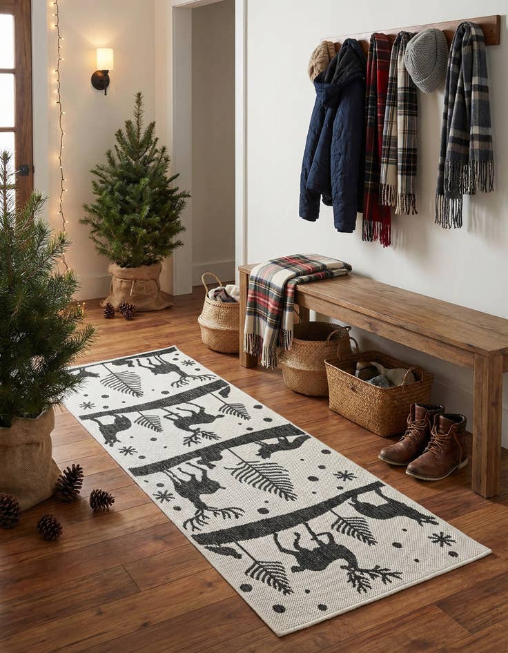 Detail image of 2' x 5' 3  Washable Holiday Indoor / Outdoor Runner Rug