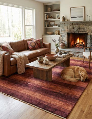 6' 7 x 9' 4 Hand Knotted Kashkuli Gabbeh Wool Rug