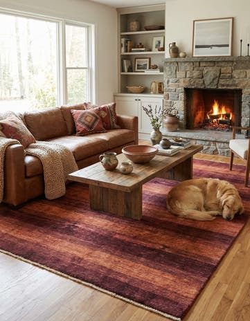 6' 7 x 9' 4 Hand Knotted Kashkuli Gabbeh Wool Rug