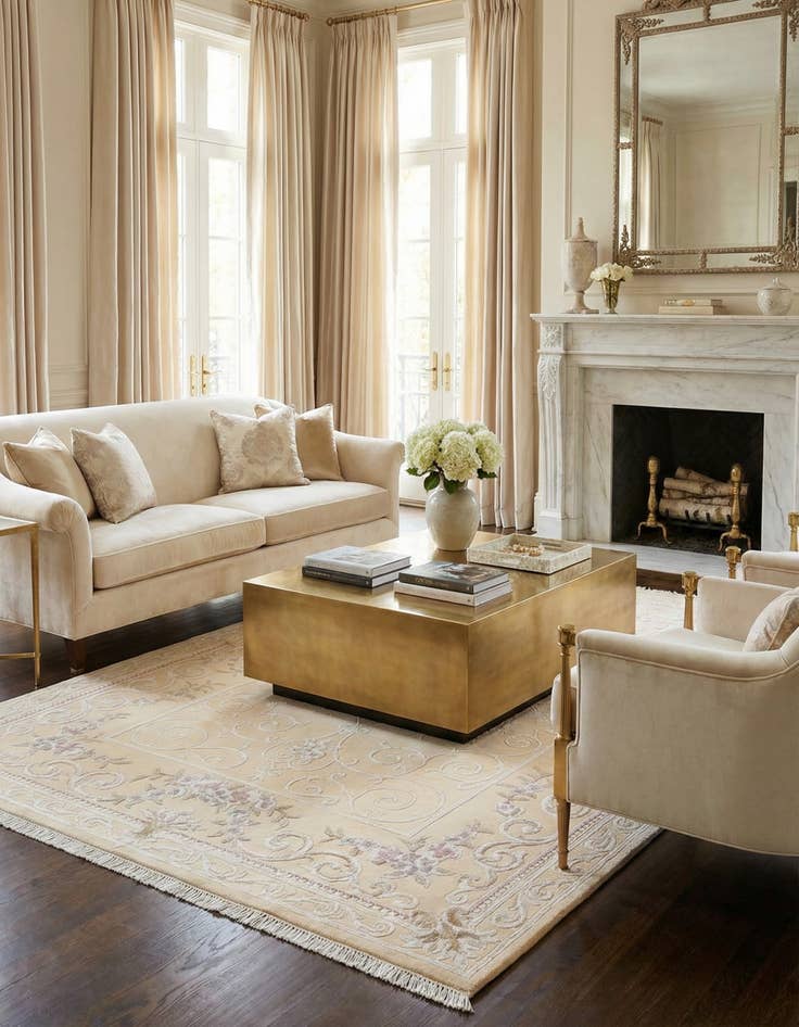 Detail image of 6' 2 x 8'  Hand Knotted Darya Wool Rug