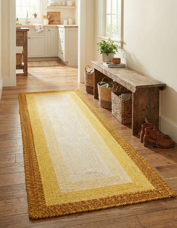 2' 7 x 8' Handmade Hand Braided Wool Runner Rug