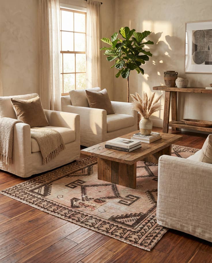 Detail image of 3' 7 x 6' 4 Hand Knotted Ultra Vintage Persian Wool Rug