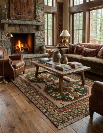 5' x 7' 4 Hand Knotted Kars Wool Rug